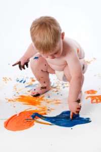 Baby fingerpainting