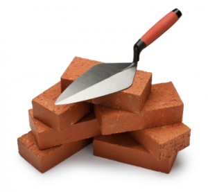 Bricks and trowel